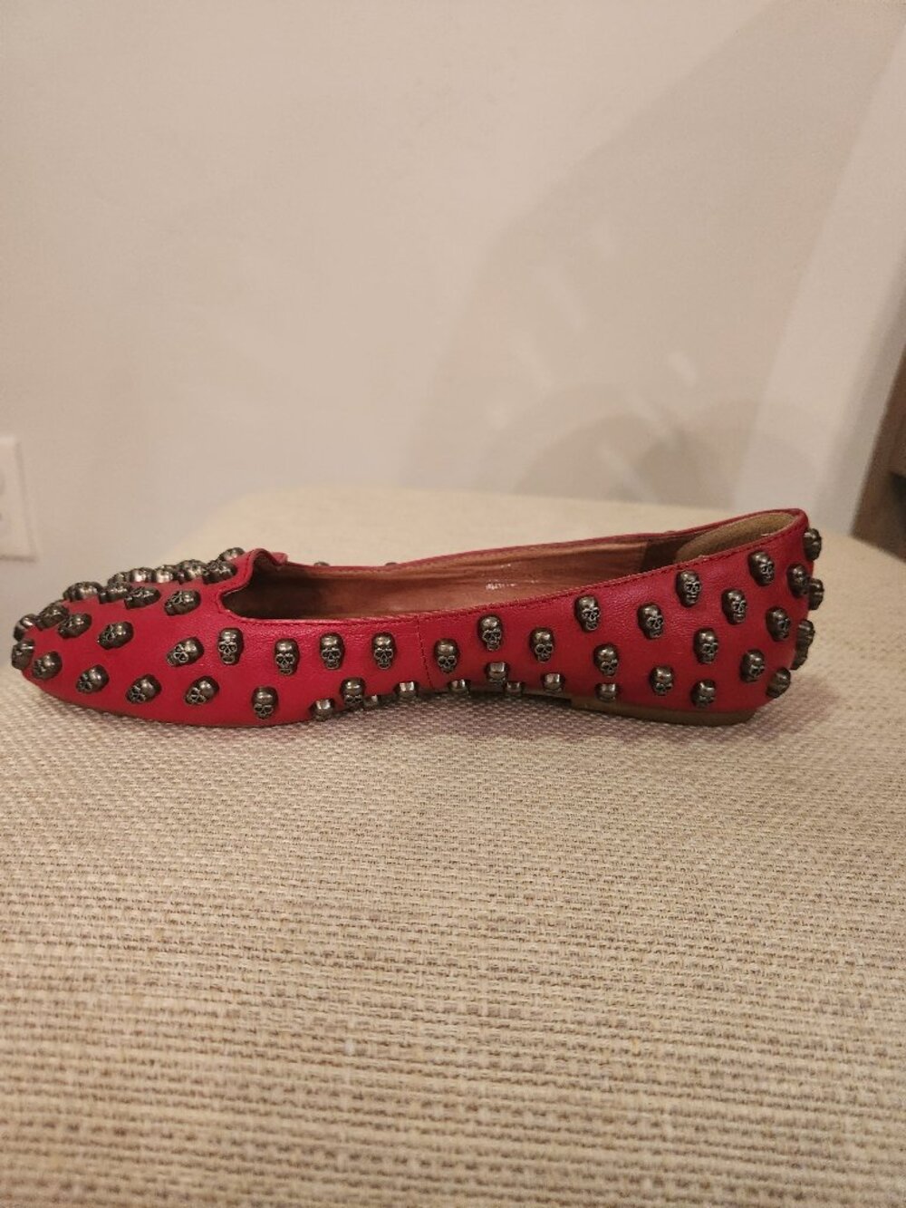 Jeffrey Campbell Red Skulltini Flats - Women's Size 7 - Picture 3 of 7